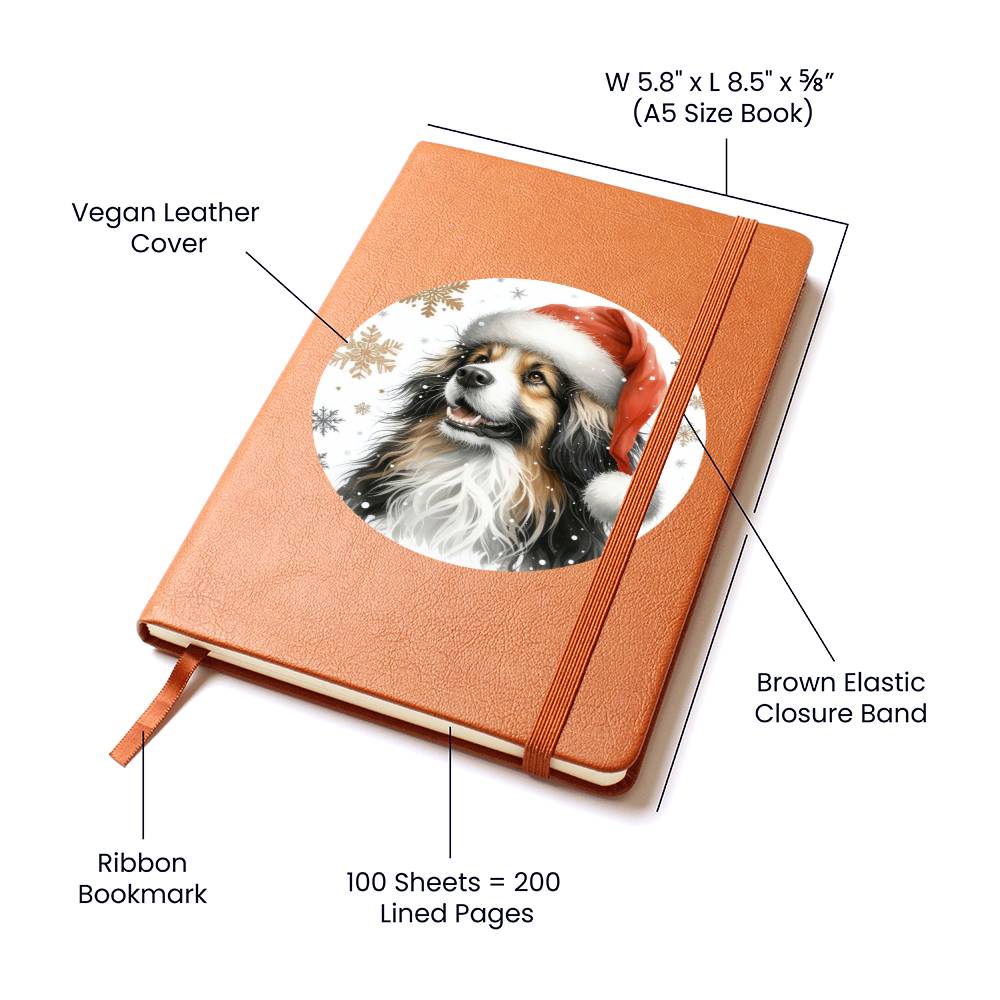 Christmas Dog - Barbet - Vegan Leather Journal