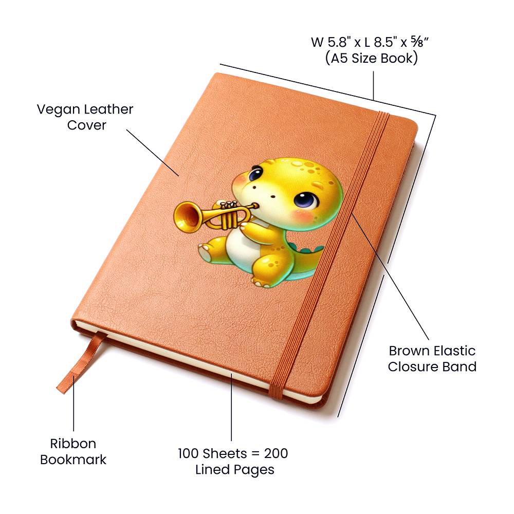 Colorful Baby Dinosaur 042 - Vegan Leather Journal