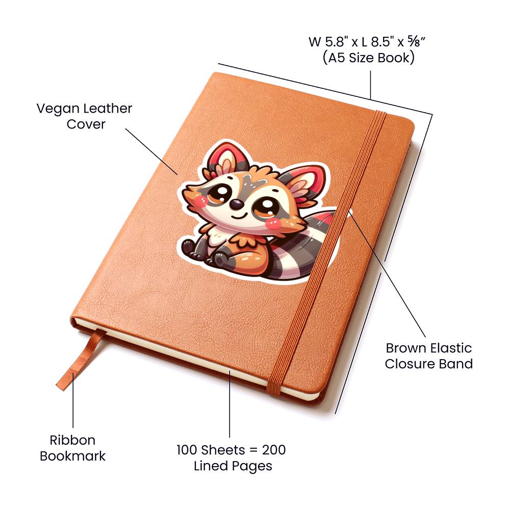 Cute Aardwolf sticker 02 - Vegan Leather Journal