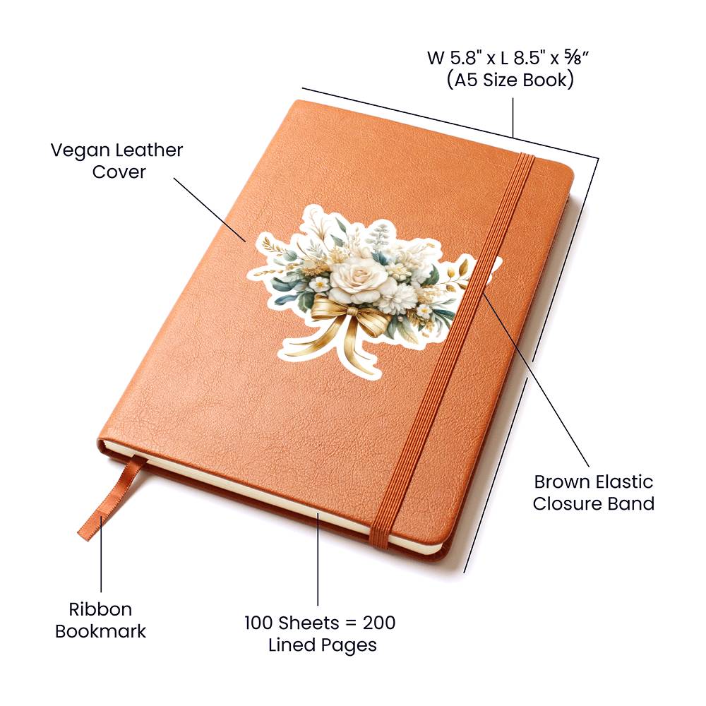 Luxury Wedding Decor Sticker 020 - Vegan Leather Journal