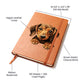 Dachshund Peeking - Vegan Leather Journal