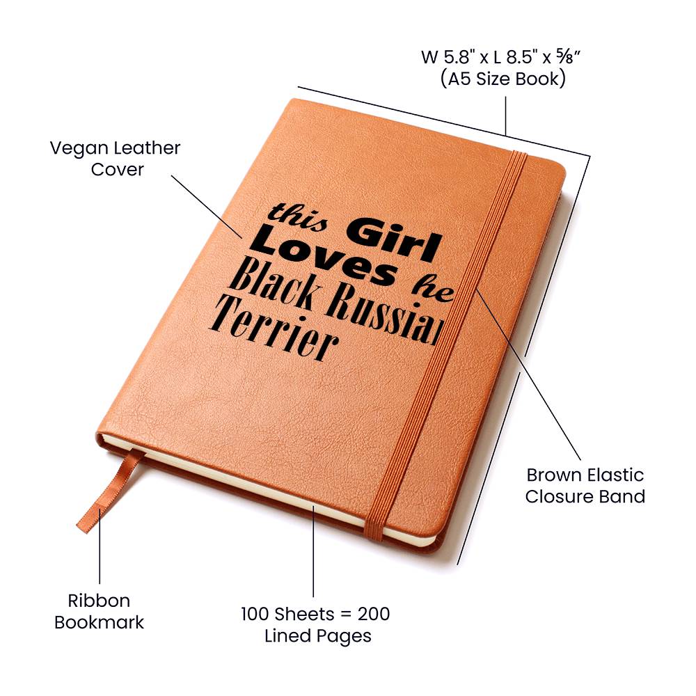 Black Russian Terrier - Vegan Leather Journal