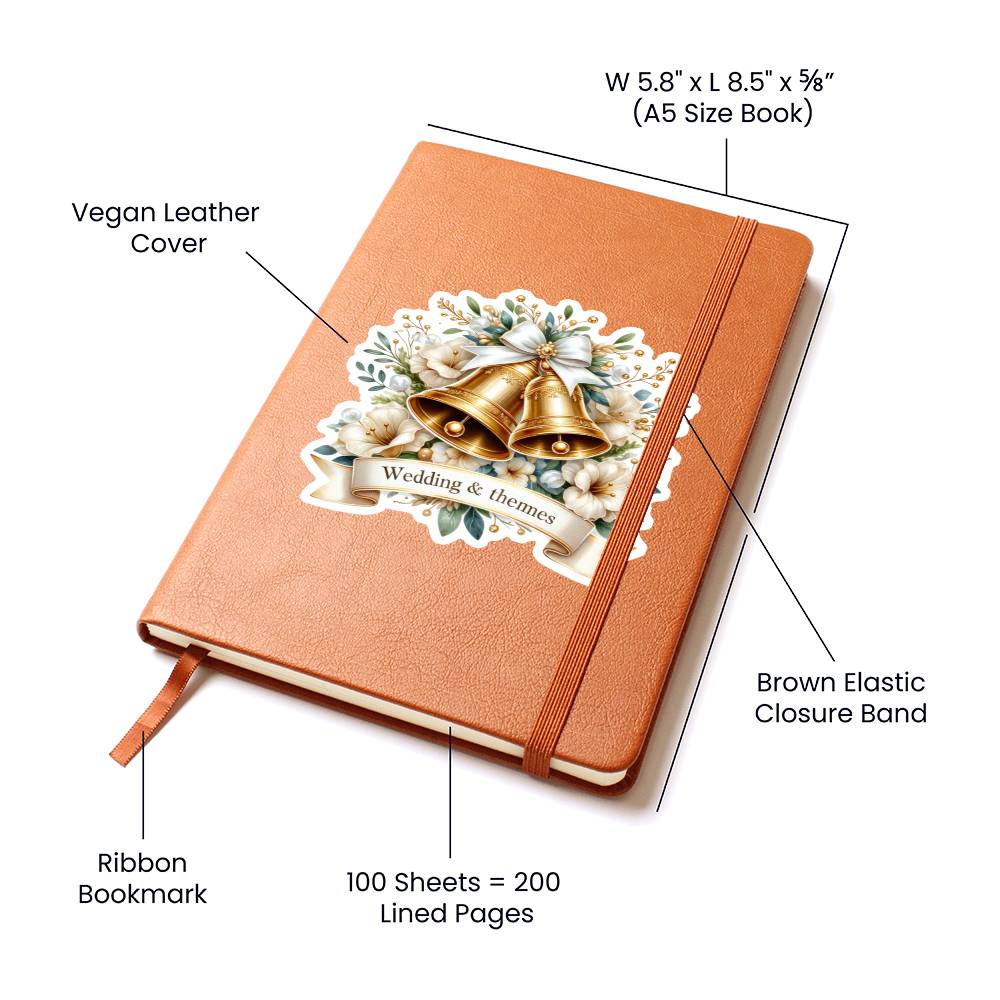 Luxury Wedding Decor Sticker 029 - Vegan Leather Journal