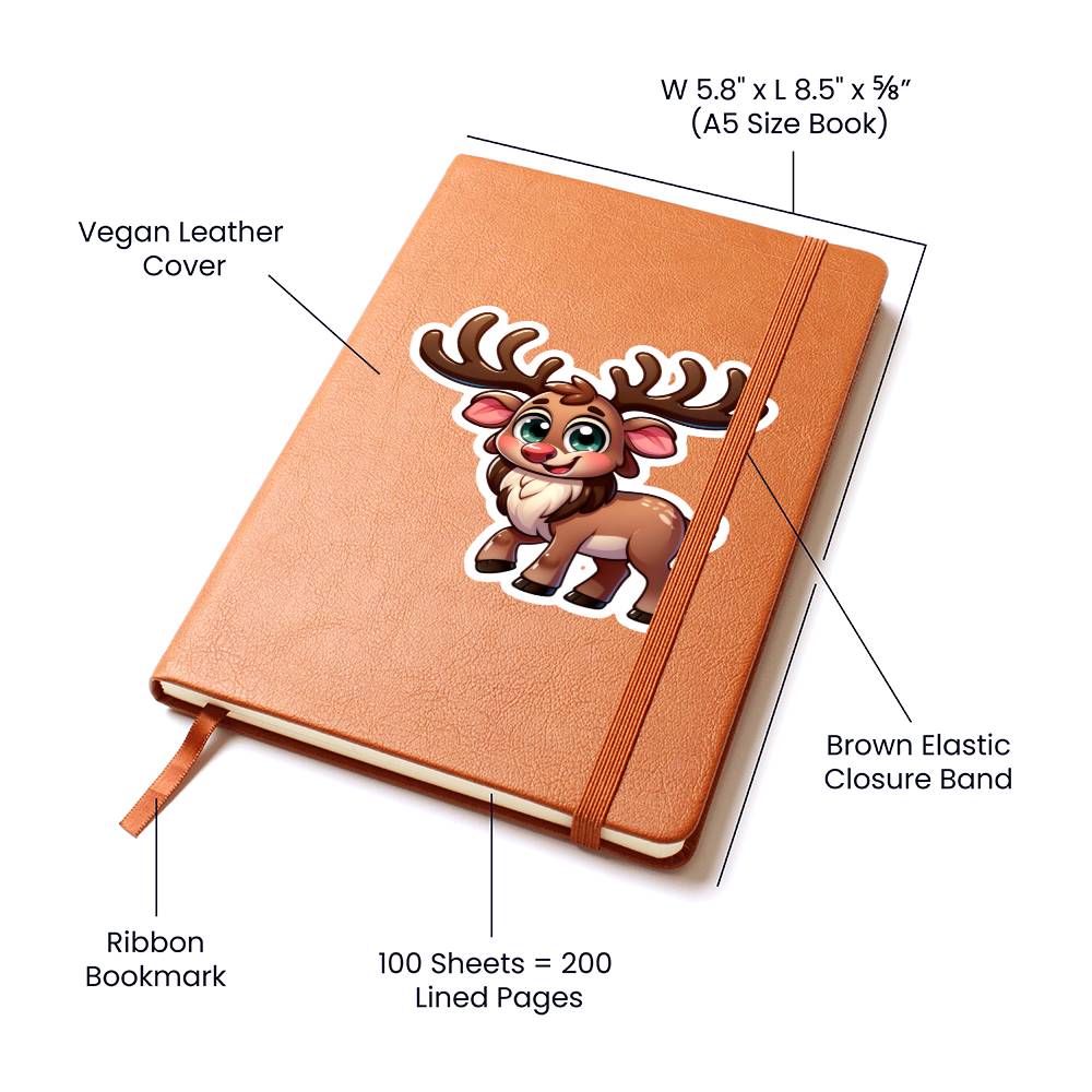 Cute Elk sticker 47 - Vegan Leather Journal