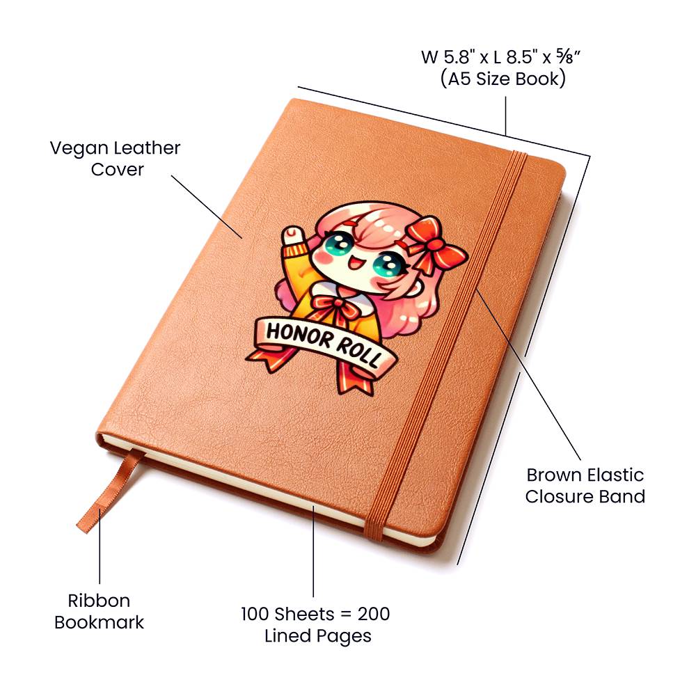 Cute Back to School Sticker 030 - Vegan Leather Journal