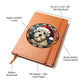 Dog Stained Glass Christmas Design 033 - Vegan Leather Journal