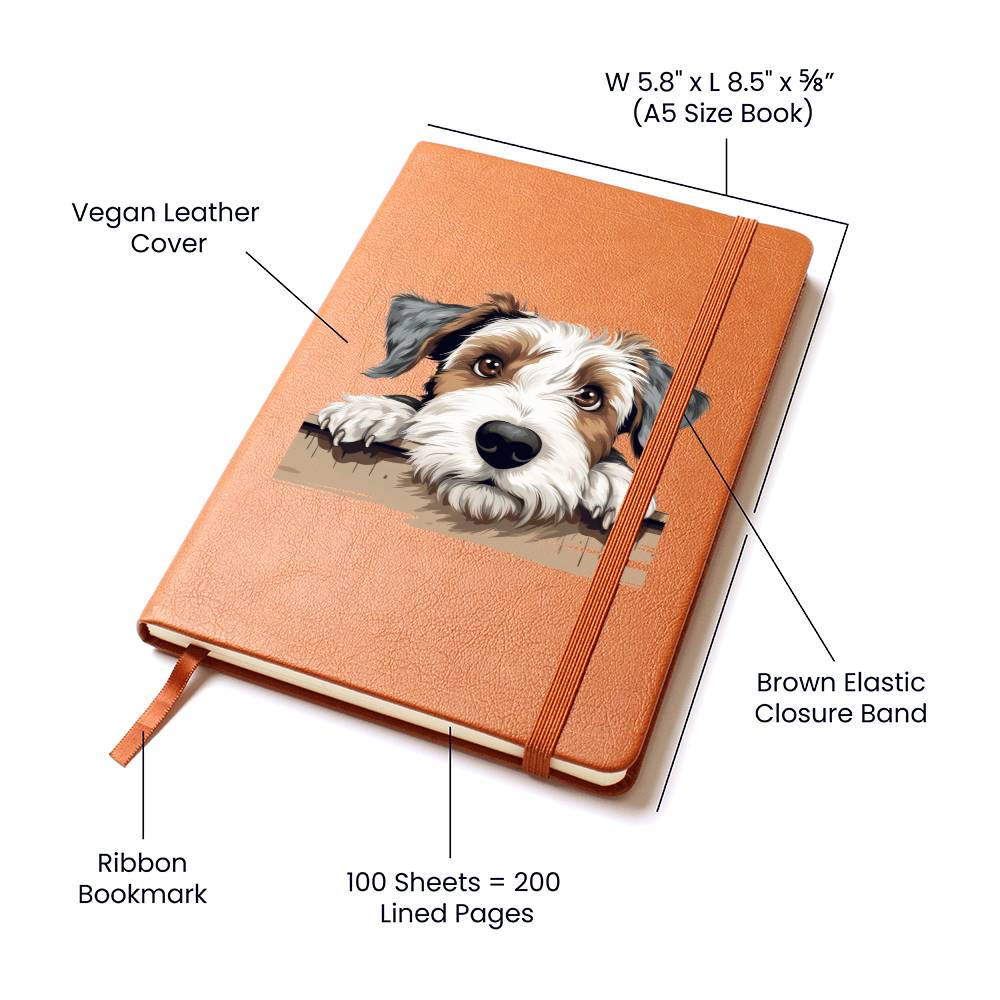 Sealyham Terrier Peeking - Vegan Leather Journal