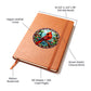 Christmas Red Cardinal Stained Glass Design 027 - Vegan Leather Journal
