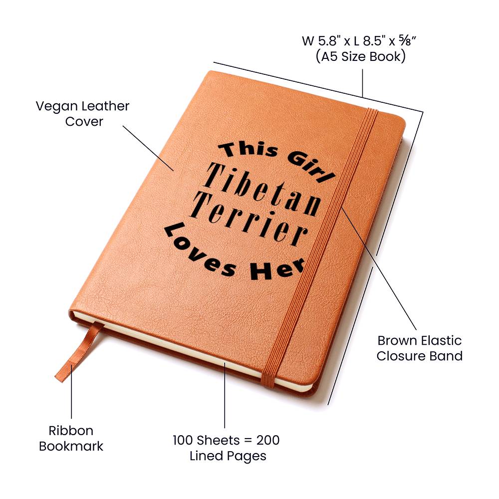 Tibetan Terrier v2 - Vegan Leather Journal