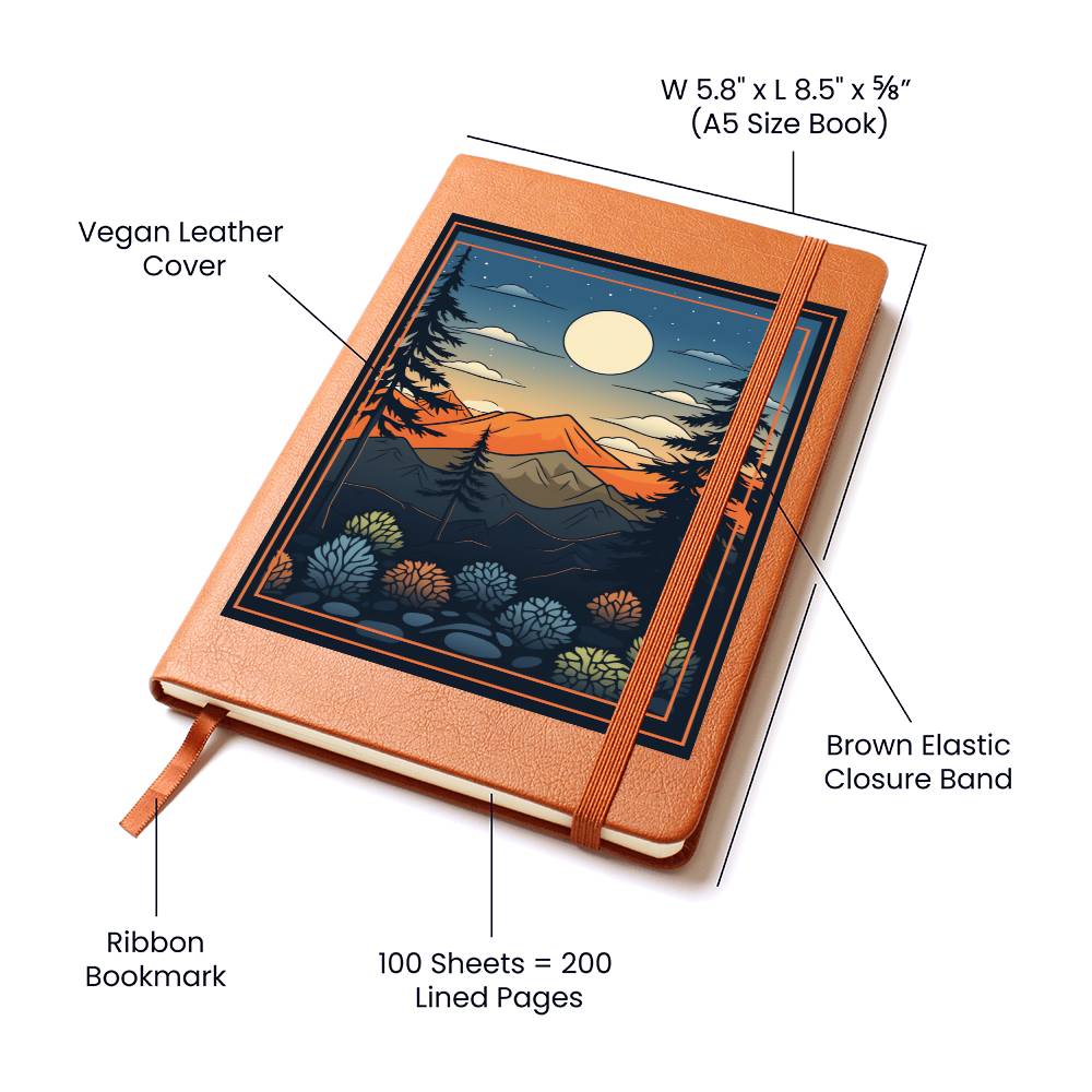 Minimalist BOHO Art 001 - Vegan Leather Journal