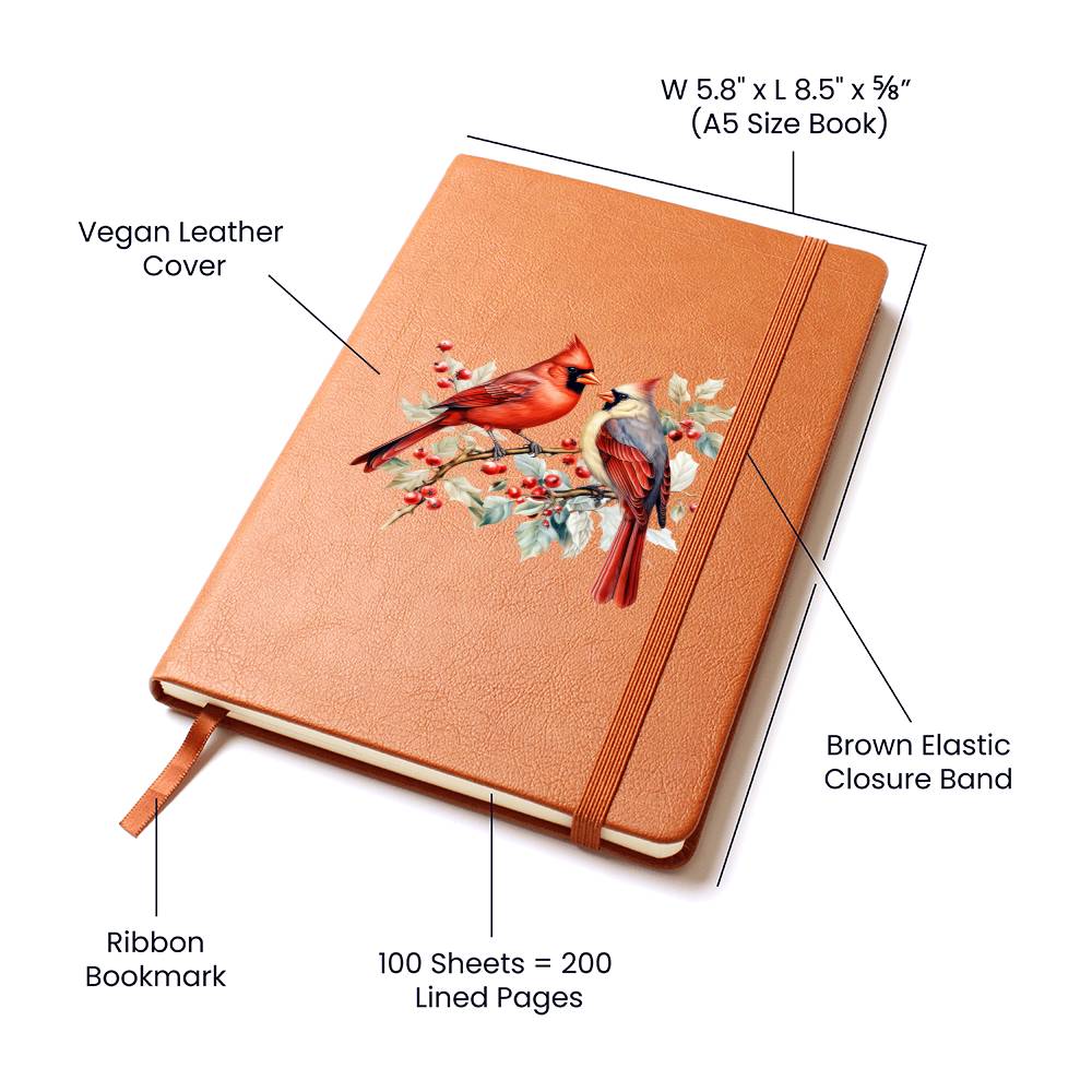 Christmas Cardinal 014 - Vegan Leather Journal