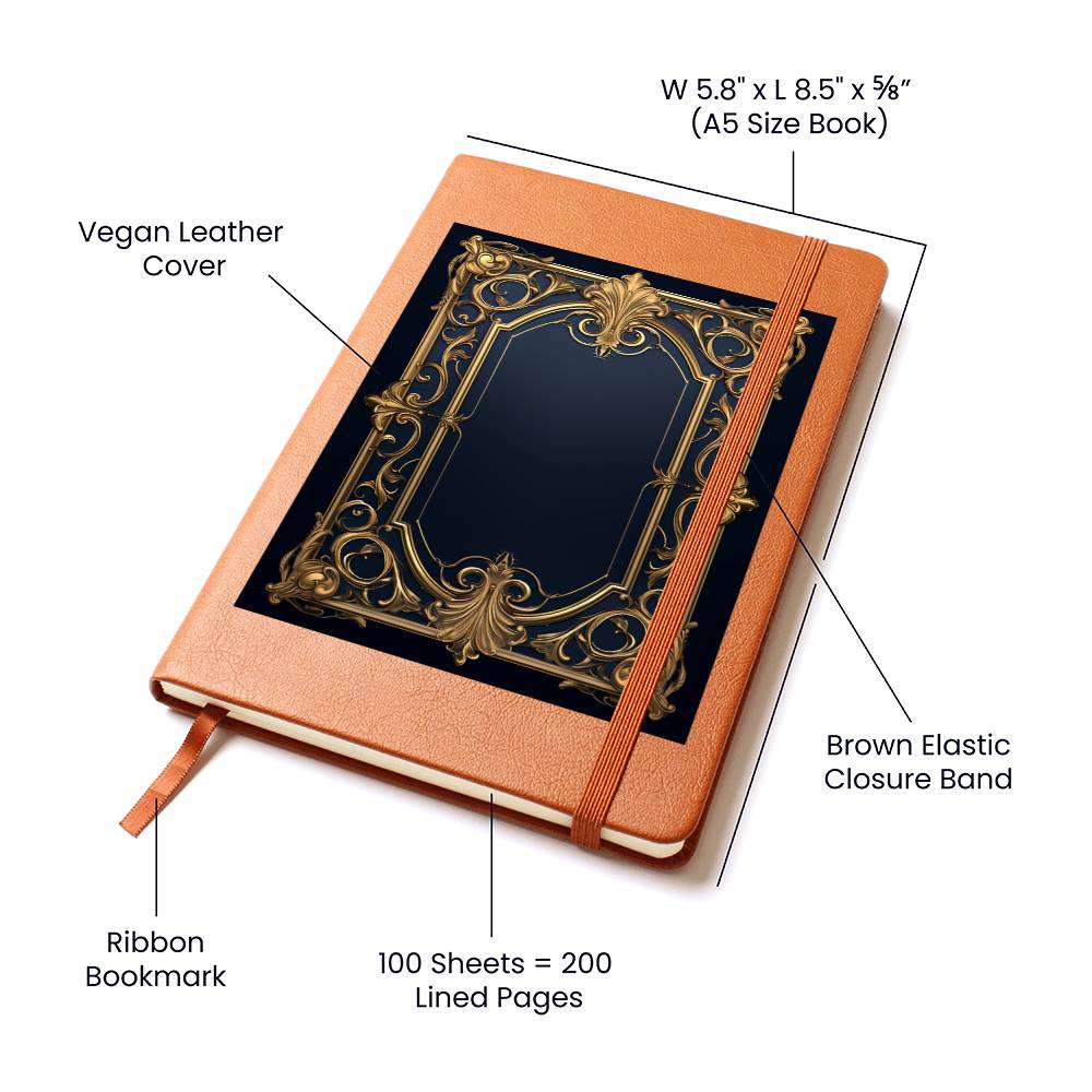 Ornate Gold Cover 013 - Vegan Leather Journal