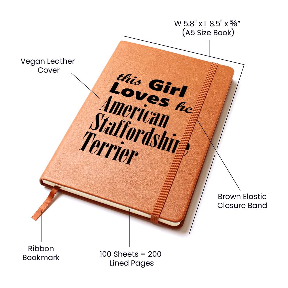 American Staffordshire Terrier - Vegan Leather Journal