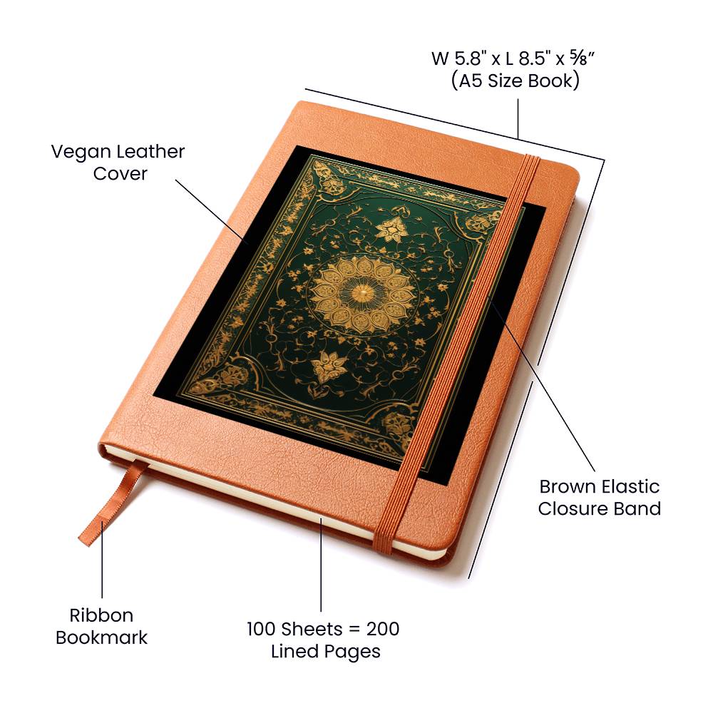 Ornate Gold Cover 096 - Vegan Leather Journal