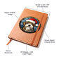 Dog Stained Glass Christmas Design 009 - Vegan Leather Journal