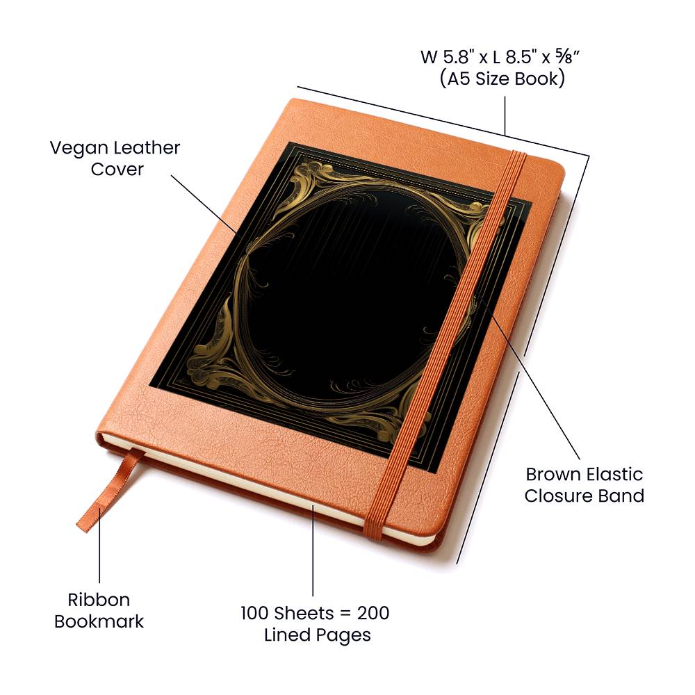 Ornate Gold Cover 078 - Vegan Leather Journal