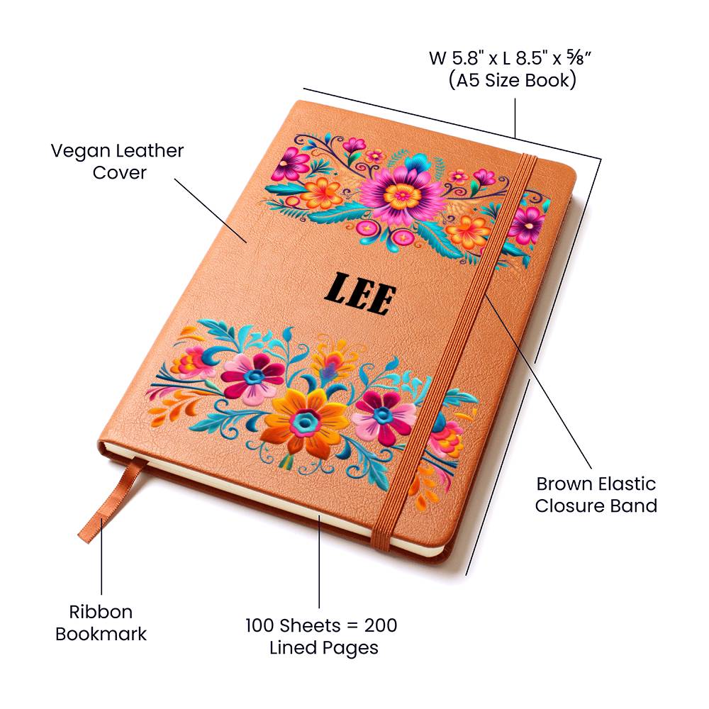 Lee (Mexican Flowers 1) - Vegan Leather Journal