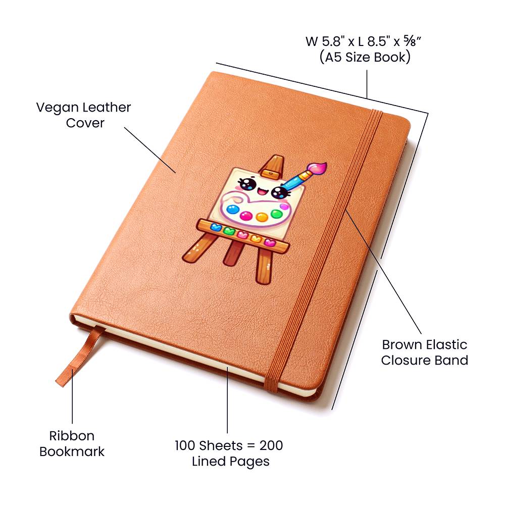 Cute Back to School Sticker 079 - Vegan Leather Journal