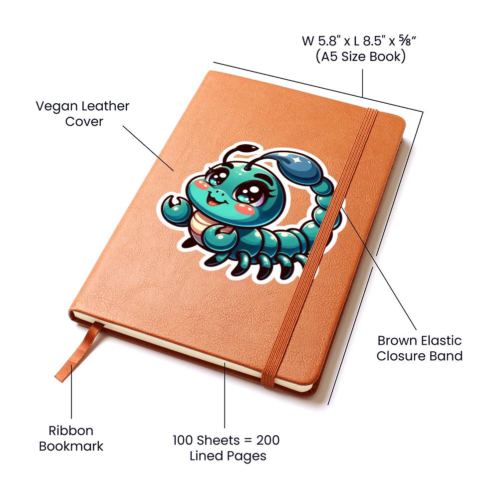 Cute Scorpion sticker 157 - Vegan Leather Journal