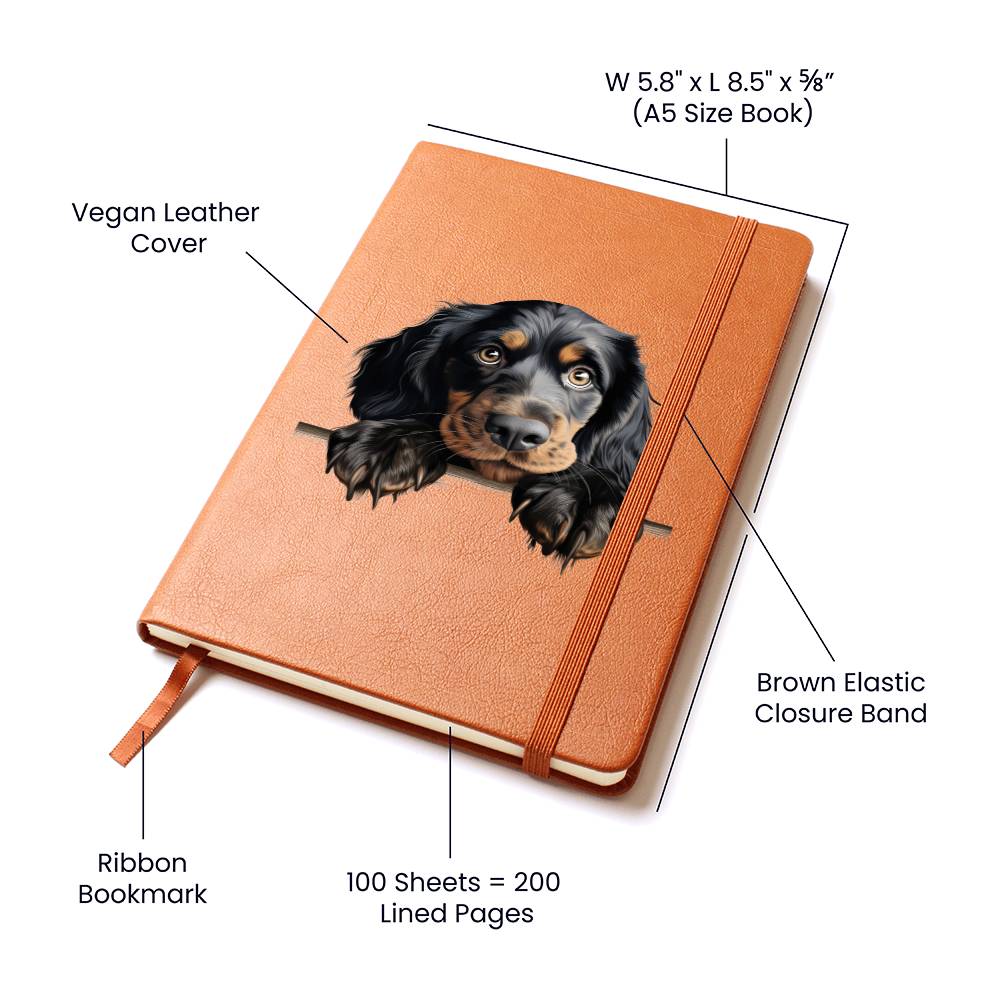 Gordon Setter Peeking - Vegan Leather Journal