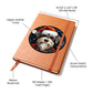 Dog Stained Glass Christmas Design 018 - Vegan Leather Journal
