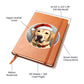 Dog Stained Glass Christmas Design 016 - Vegan Leather Journal