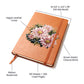 Floral Flower Wreath 090 - Vegan Leather Journal