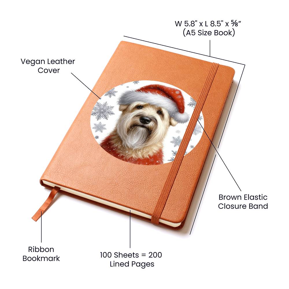 Christmas Dog - Soft Coated Wheaten Terrier - Vegan Leather Journal