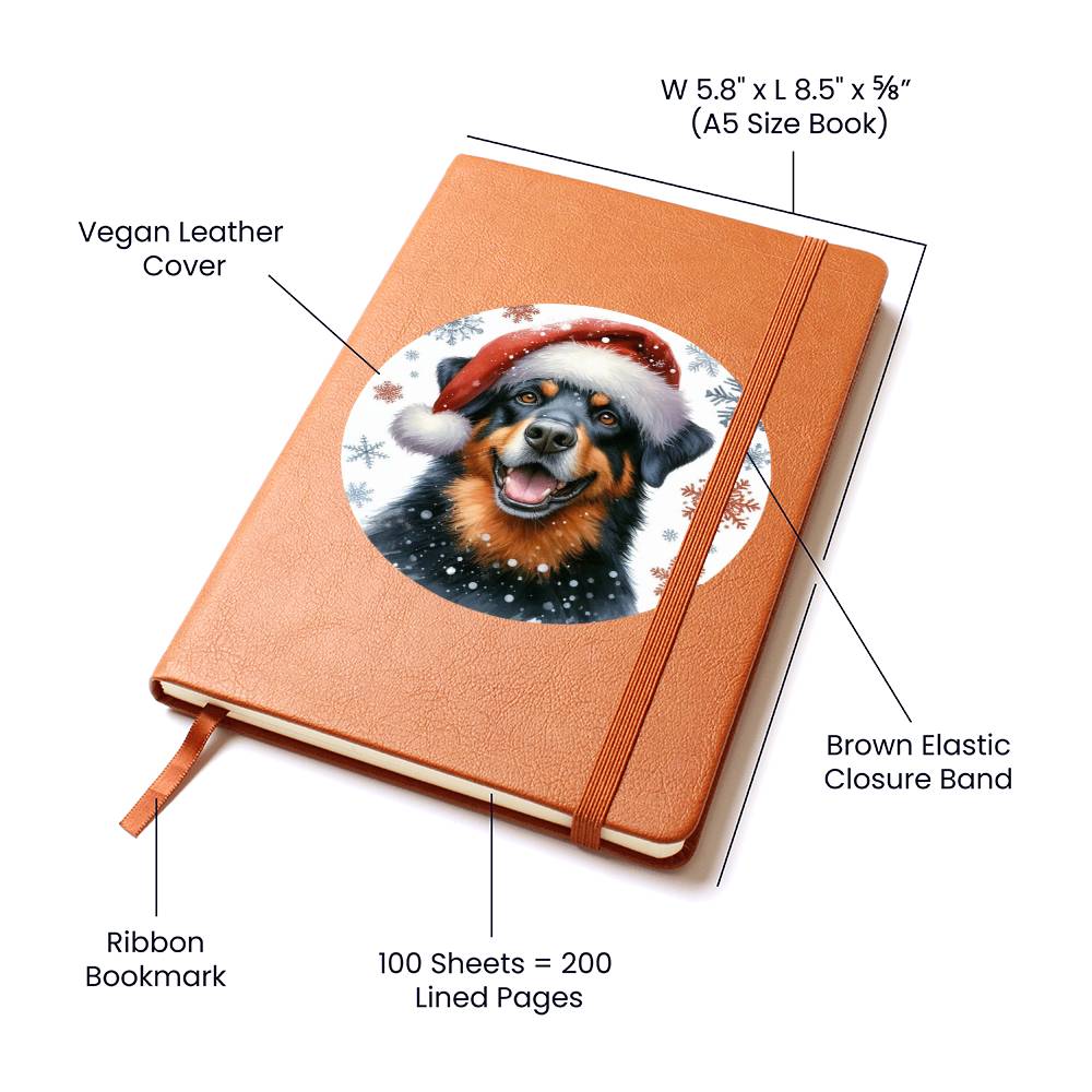 Christmas Dog - Beauceron - Vegan Leather Journal