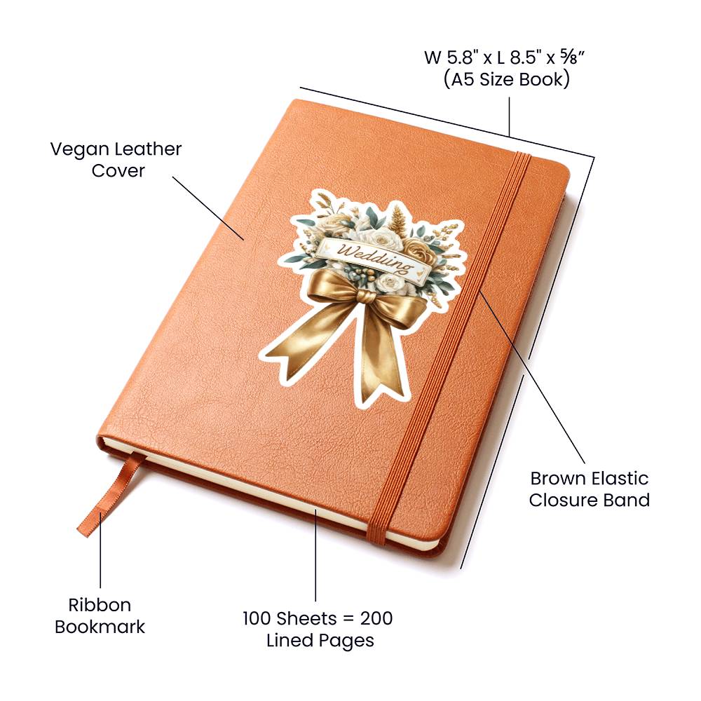 Luxury Wedding Decor Sticker 056 - Vegan Leather Journal