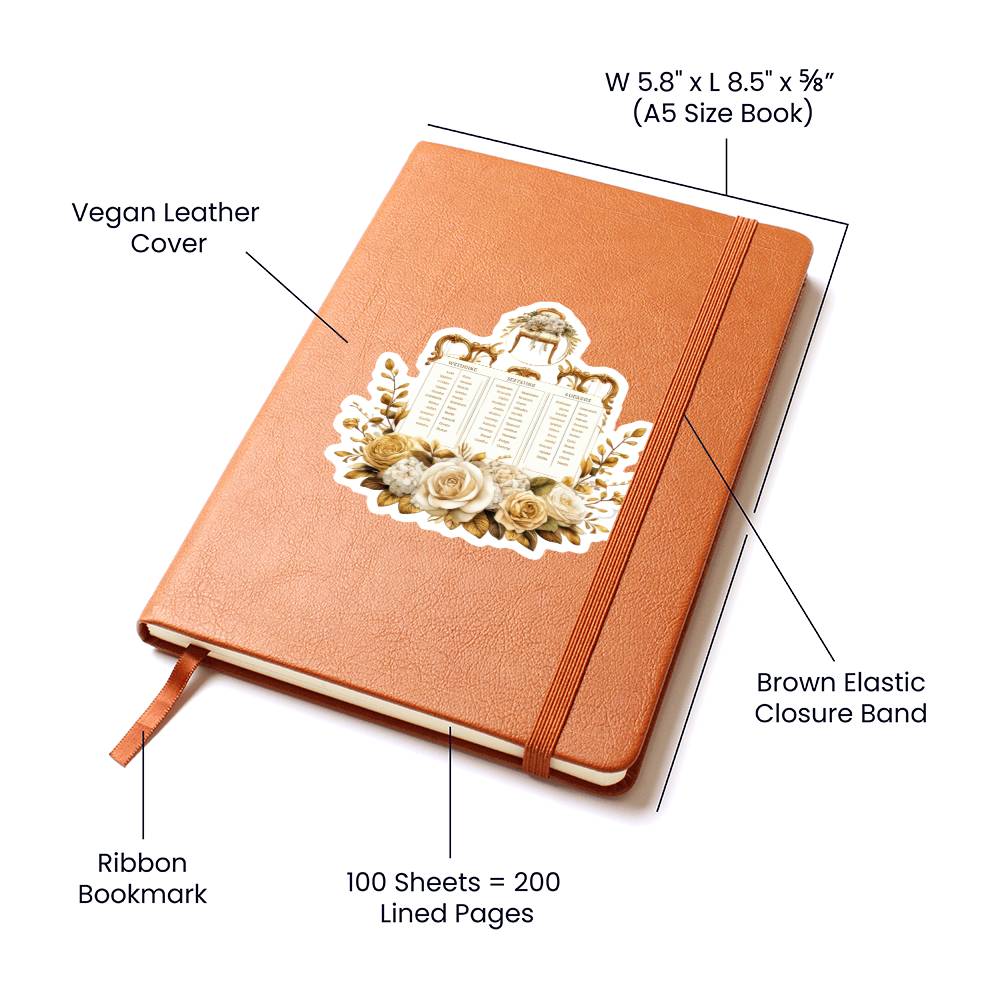 Luxury Wedding Decor Sticker 022 - Vegan Leather Journal