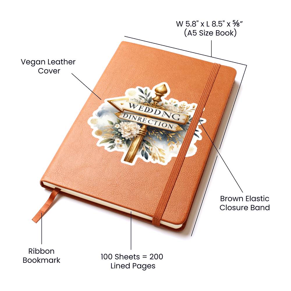 Luxury Wedding Decor Sticker 051 - Vegan Leather Journal