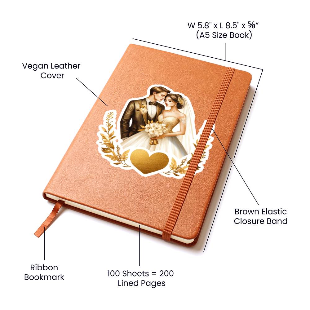 Luxury Wedding Decor Sticker 045 - Vegan Leather Journal