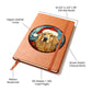 Dog Stained Glass Christmas Design 010 - Vegan Leather Journal