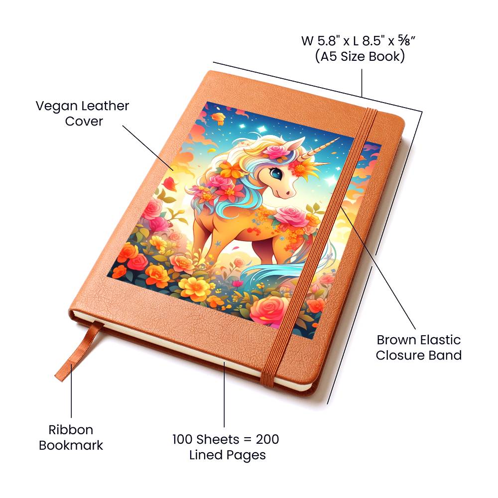 Cute Unicorn 004 - Vegan Leather Journal