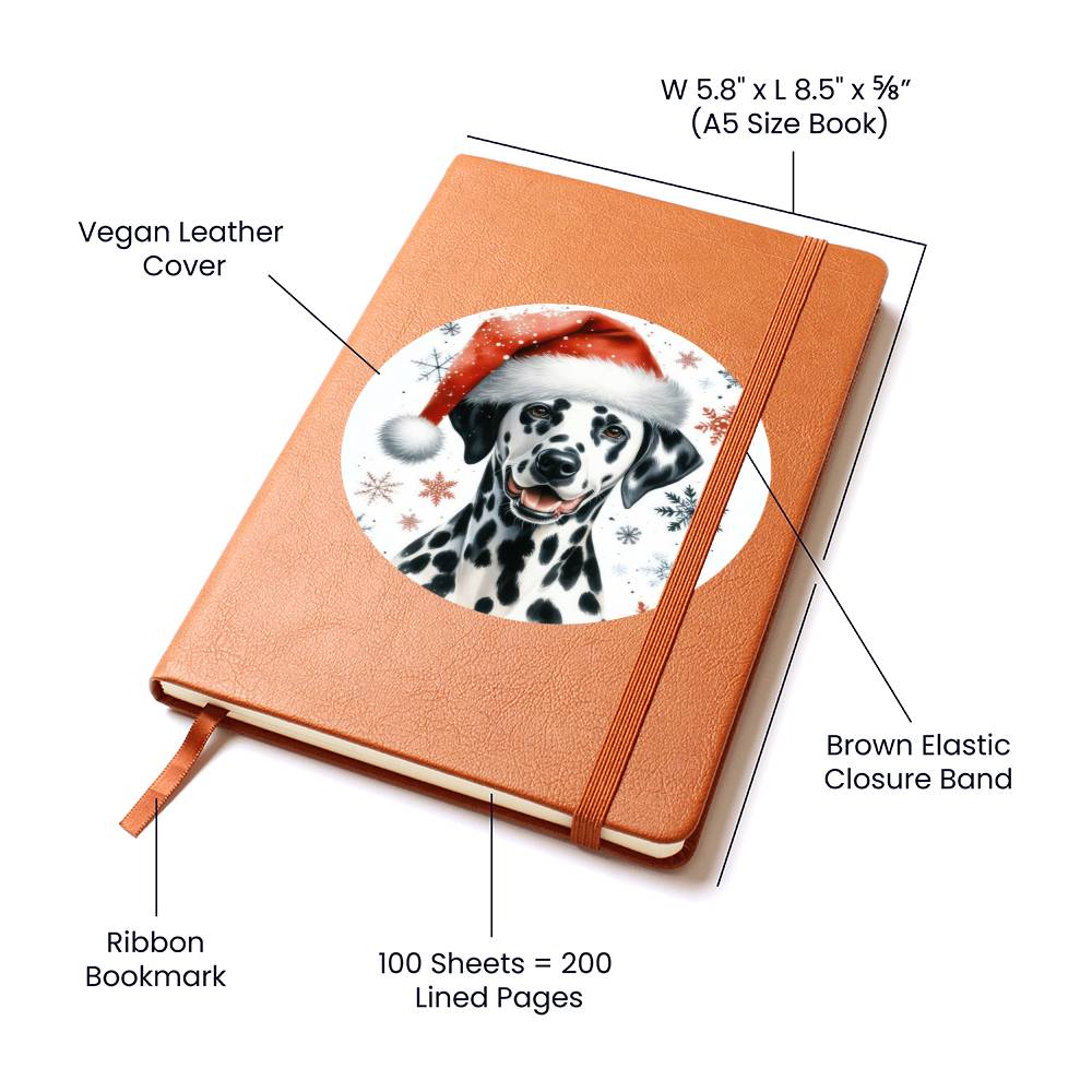 Christmas Dog - Dalmatian - Vegan Leather Journal