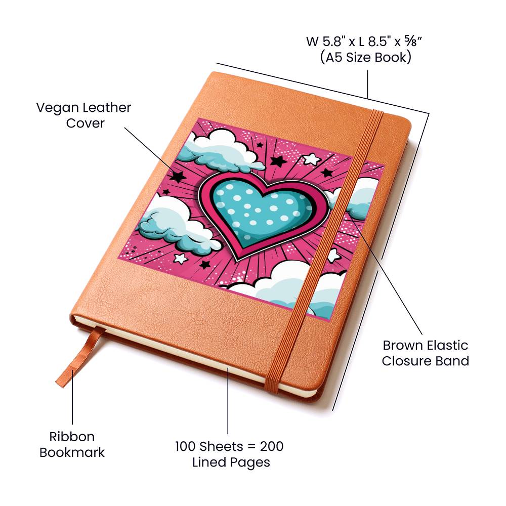 Valentine's Day Pop Art 22 - Vegan Leather Journal