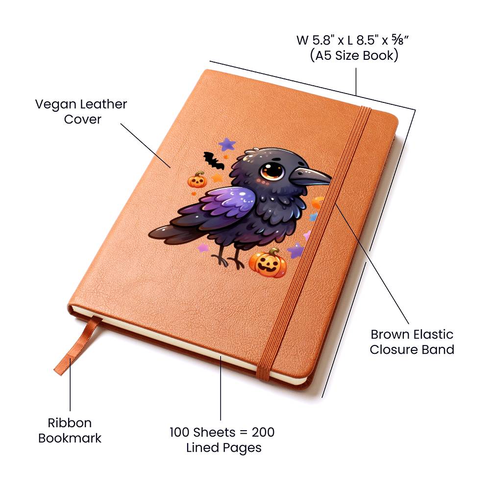 Cute Halloween Sticker 101 - Vegan Leather Journal