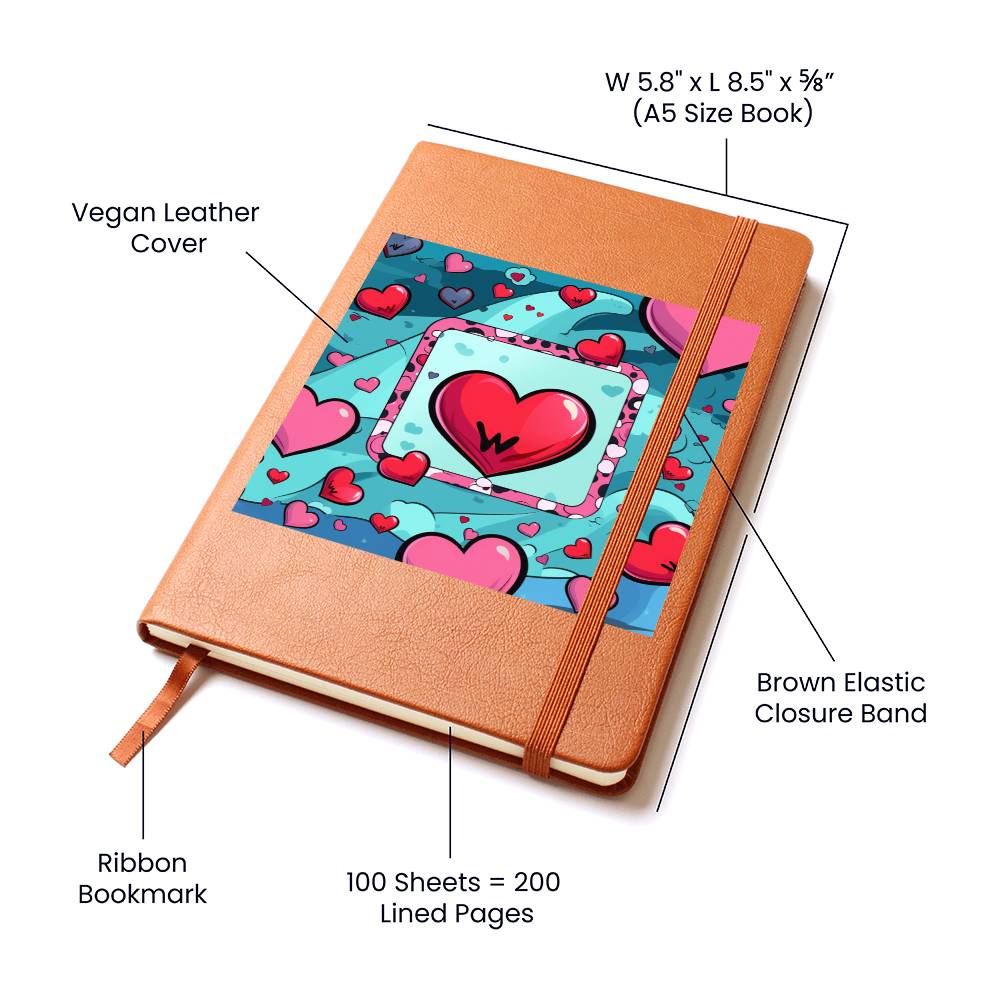 Valentine's Day Pop Art 15 - Vegan Leather Journal