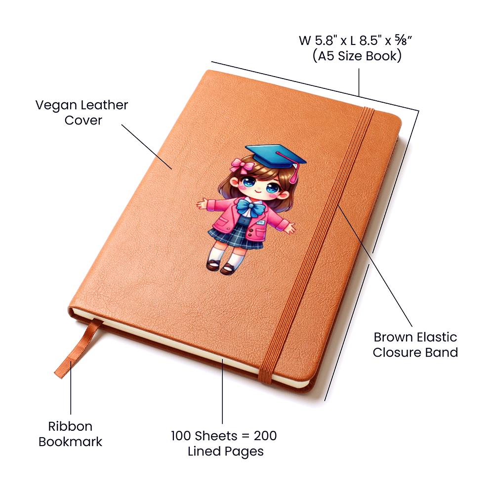 Cute Back to School Sticker 036 - Vegan Leather Journal