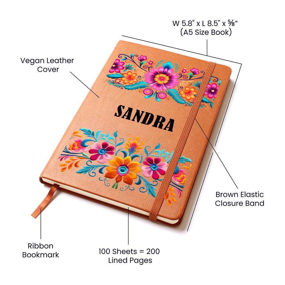 Sandra (Mexican Flowers 1) - Vegan Leather Journal