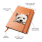 West Highland White Terrier Peeking - Vegan Leather Journal