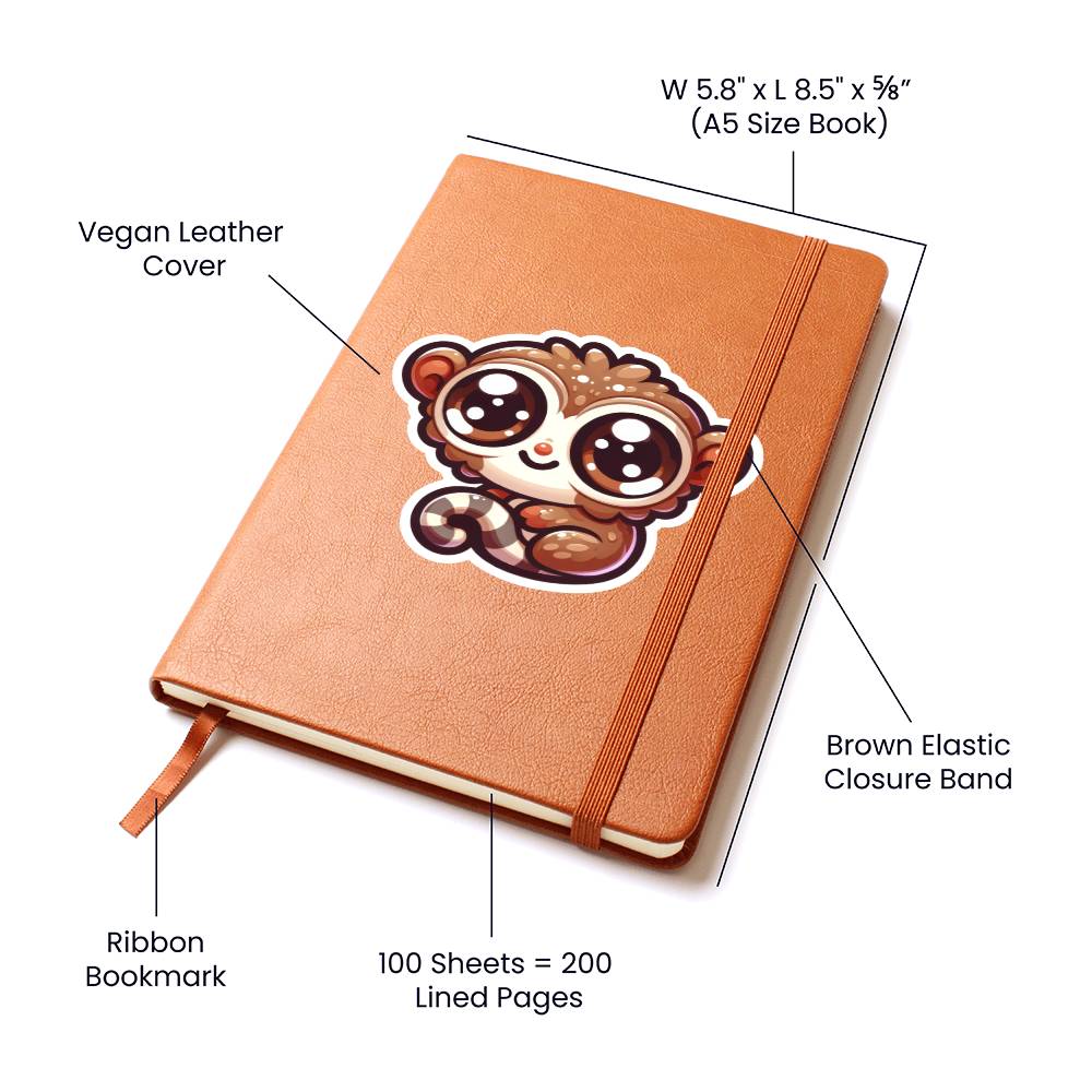 Cute Tarsier sticker 189 - Vegan Leather Journal