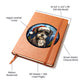 Dog Stained Glass Christmas Design 026 - Vegan Leather Journal