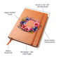 Floral Flower Wreath 129 - Vegan Leather Journal