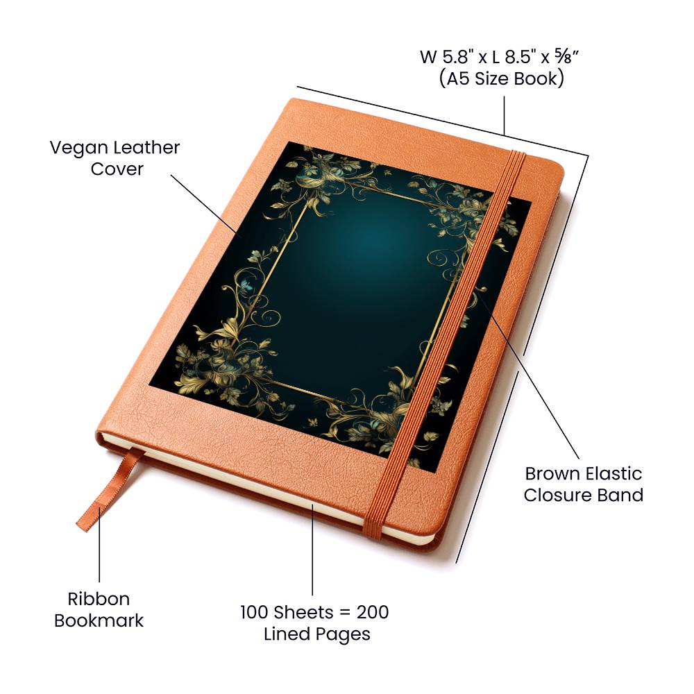 Ornate Gold Cover 055 - Vegan Leather Journal