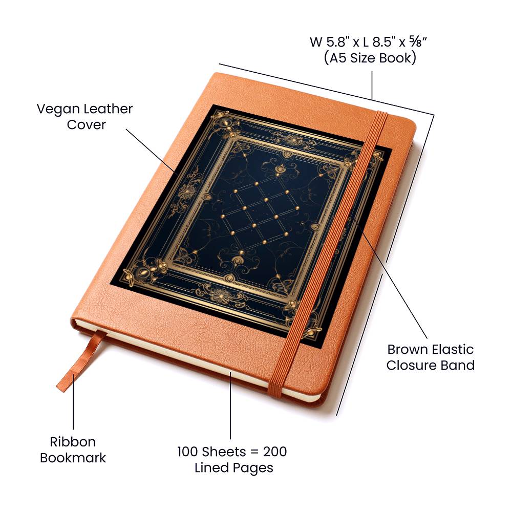 Ornate Gold Cover 100 - Vegan Leather Journal