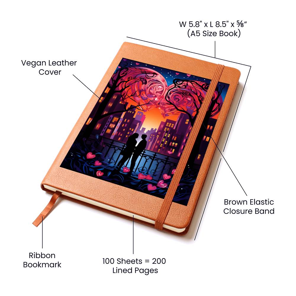 Valentine's Day Art 385 - Vegan Leather Journal