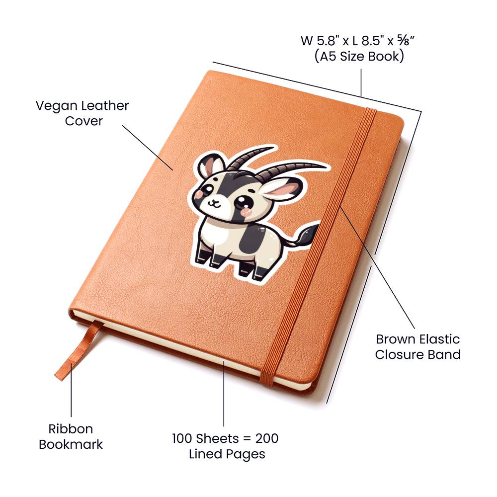 Cute Oryx sticker 110 - Vegan Leather Journal
