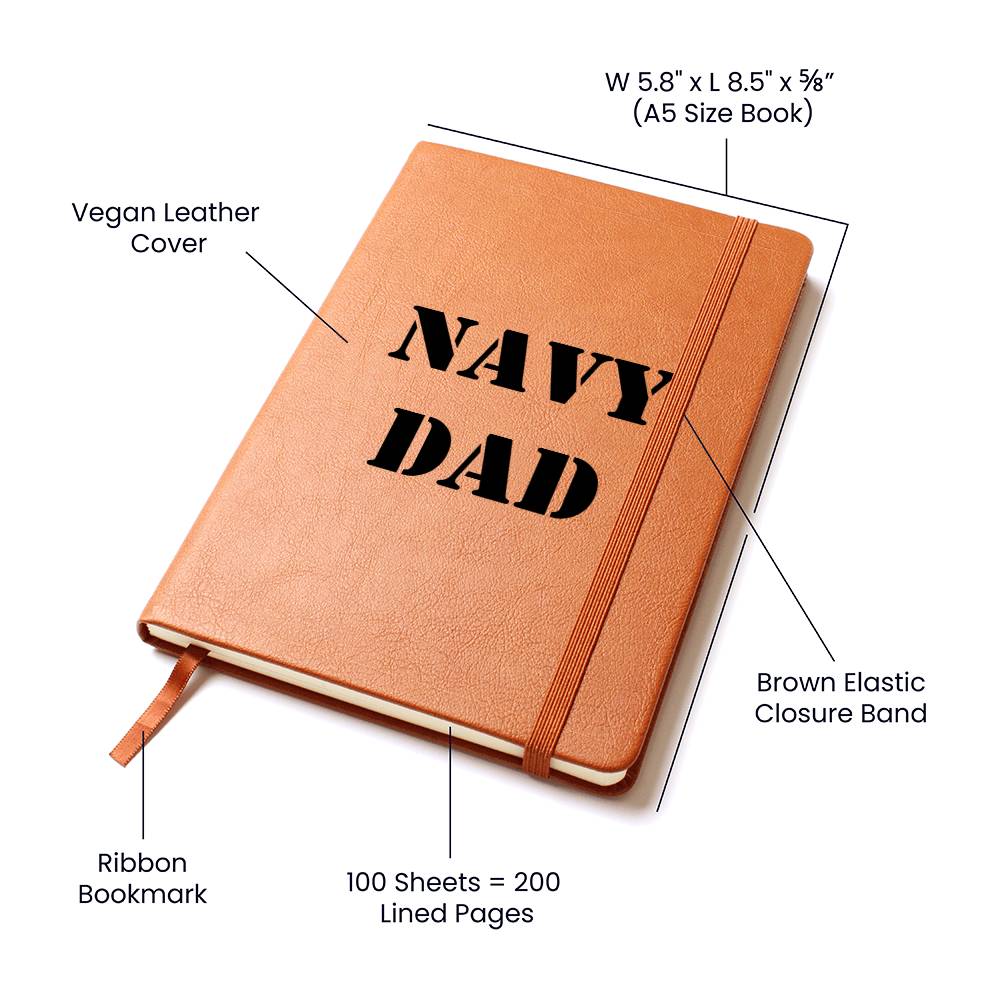 Navy Dad - Vegan Leather Journal